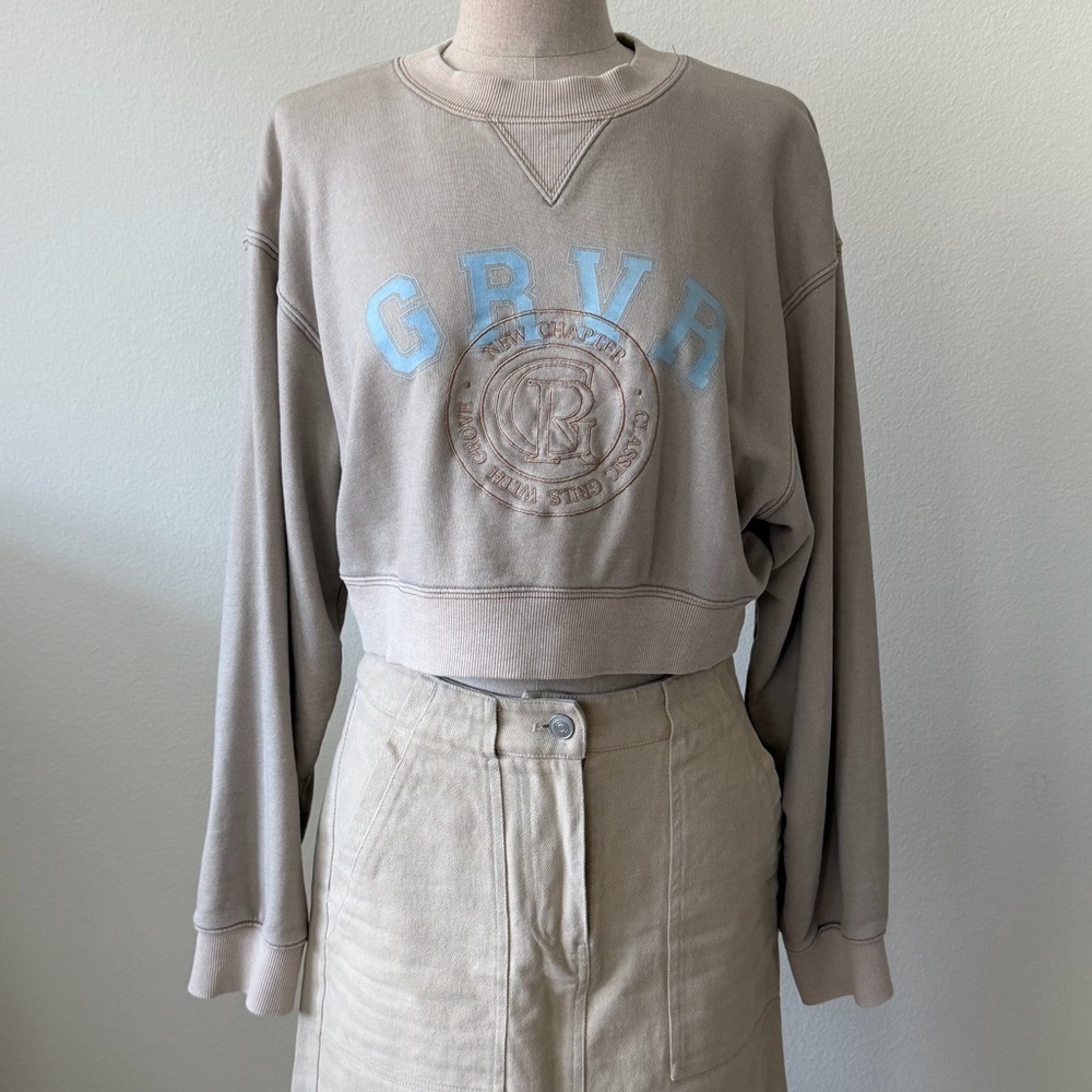 GROVE Tan Crew Neck Sweatshirt